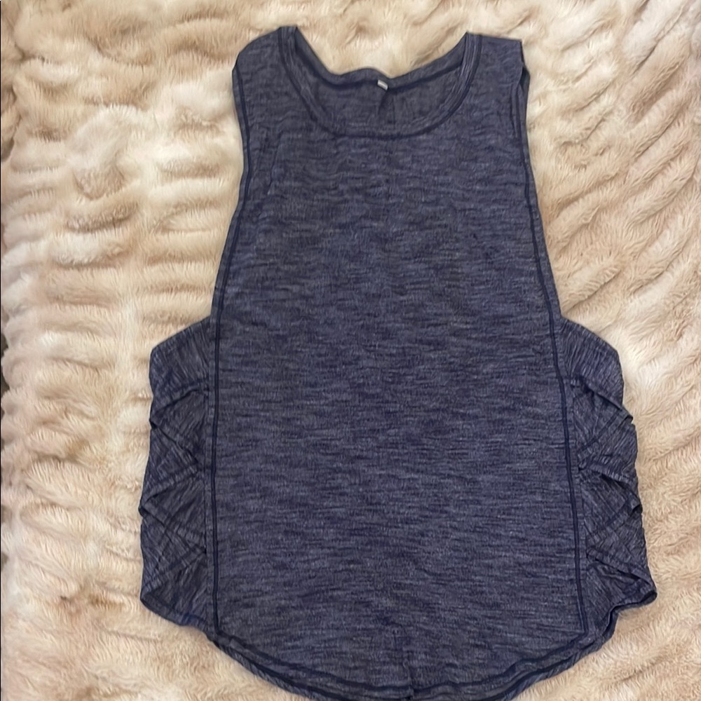 Lululemon Sleeveless Gray Tank with basket weave Sides